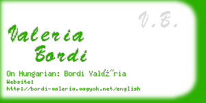 valeria bordi business card